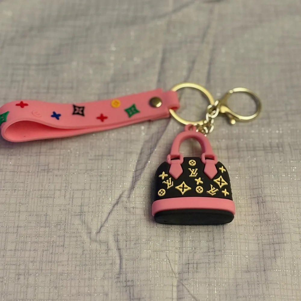 Fashion Pink and Black Keychain